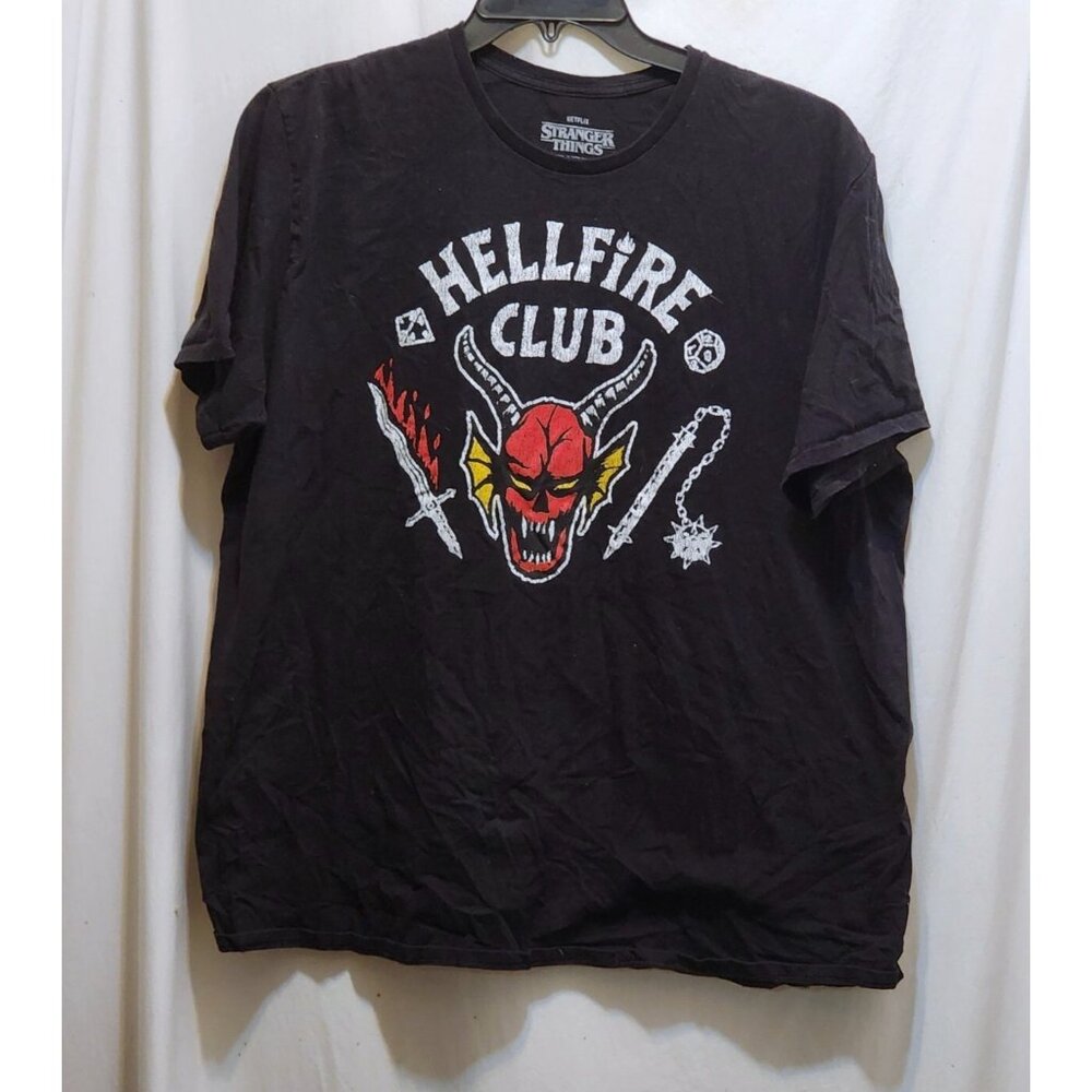 Netflix‎ Stranger Things Hellfire Club Black Graphic Print T-Shirt 2X